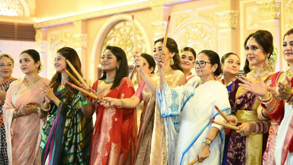 Mamata Banerjee at durga puja carnival